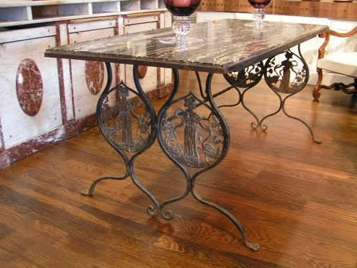 Hand forged iron table
